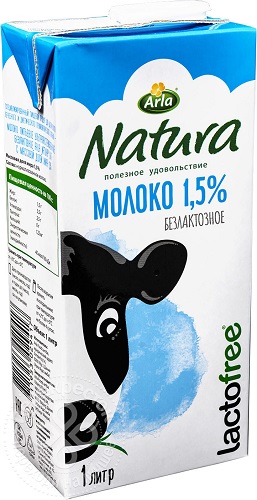 Арла Натура Молоко безлактозное 1,5% 1л т/пак