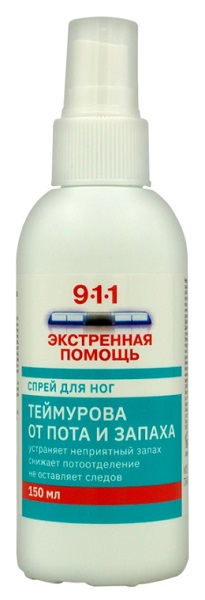 911 Спрей для ног Теймурова 150 мл Экстренная помощь