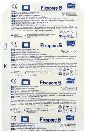 Пластырь Адгезивная Повязка FIXOPORE S 10*35 см MATOPAT Нетканый