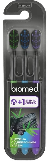 Набор Зубных щеток BIOMED Black Medium 3шт