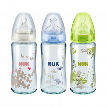 NUK FIRST CHOICE Бутылочка для кормления с соской из силикона пластиковая 300 мл , 0-6 мес