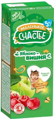 Маленькое счастье Нектар Яблоко Вишня 200 мл с 5 мес