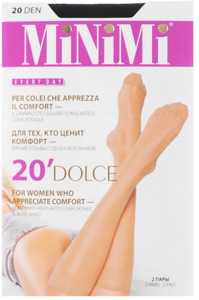 MINIMI Гольфы Dolce 20 den Nero 2 пары