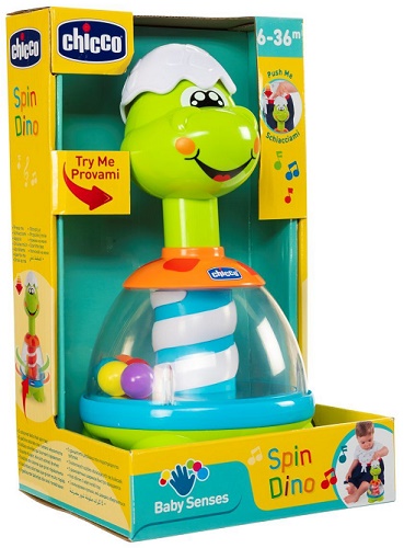 CHICCO Игрушка Юла Динозаврик 6м+