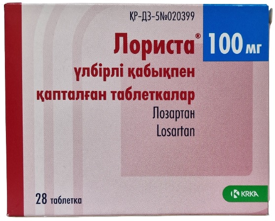 Лориста табл. 100 мг №28 ( лозартан ) (Упаковка)