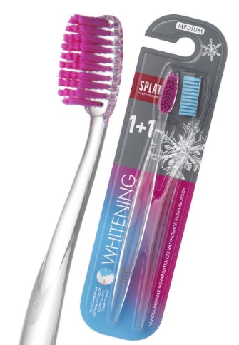 Зубная щетка SPLAT Whitening Medium 2шт с ионами серебра 