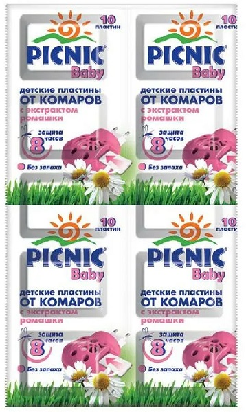 PICNIC Baby Пластины от Комаров для фумигатора 10шт