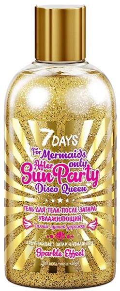 7 Days Sun Party Гель для тела после загара увлажняющий Сияние лунной дорожки Disco Queen 300 мл