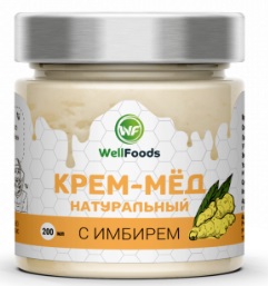 Крем мёд с имбирем 200мл WellFoods