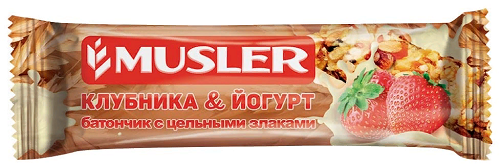 Musler Батончик Мюсли Клубника йогурт 30г Мюслер