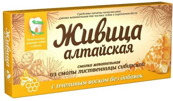 Живица Алтайская с Пчелиным воском Лиственничная Без Добавок 0,8 №4 жевательная резинка  &