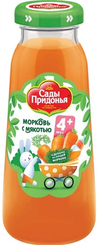 Сады Придонья Нектар Морковь с мякотью 0,2л стекло