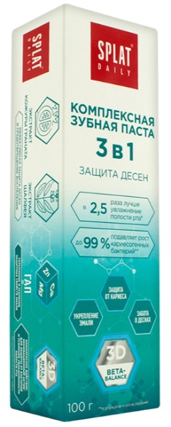 Зубная паста SPLAT Daily комплексная 3в1 защита десен 100мл