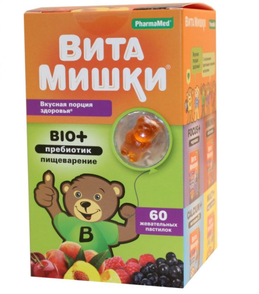 Вита Мишки BIO+ пастилки жев. №60 ( пребиотик ) витамины для детей