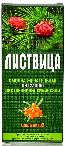 Листвица с Облепихой 4 шт по 0,8 г Смолка жевательная #