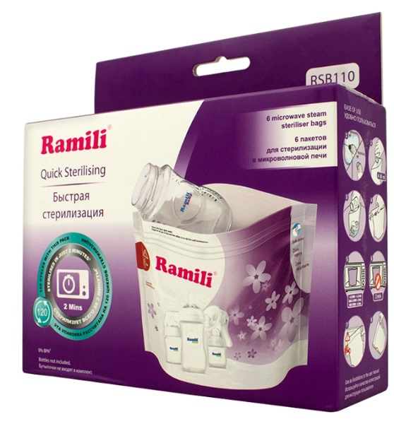 Пакеты для паровой стерилизации бутылочек RAMILI RSB110