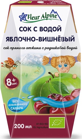 Fleur Alpine Сок с водой Яблочно-вишневый 200 мл с 8 мес.