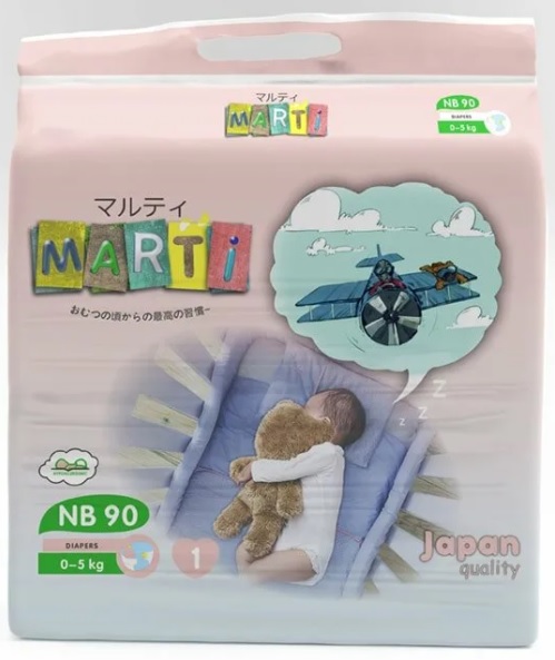 Подгузники для детей MARTI NB90 ( 0-5кг ) 90шт