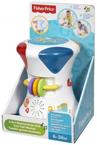 FISHER-PRICE 6м+ Музыкальная игрушка Барабан 2 в 1 арт.CFN02