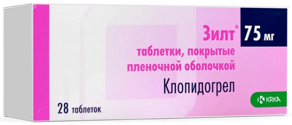 Зилт таб 75 мг №28  (клопидогрел) (Упаковка)
