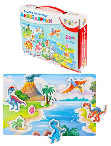 Игра Веселые магнитики Динозаврики арт.5523-ИН BRIGHT KIDS