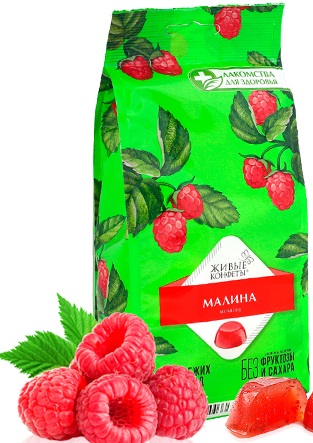 Лакомства для здоровья Мармелад Малина 170г с Трегалозой Живые конфеты