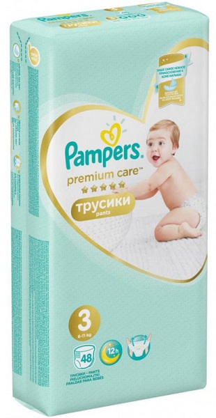 Трусики-подгузники для детей PAMPERS Premium Care №3 ( 6-11 кг ) 48 шт
