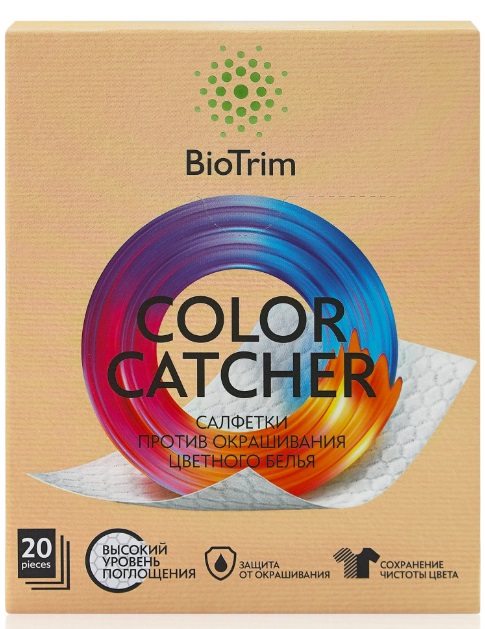 BioTrim Color Catcher 20шт Салфетки против окрашивания цветного белья 03708