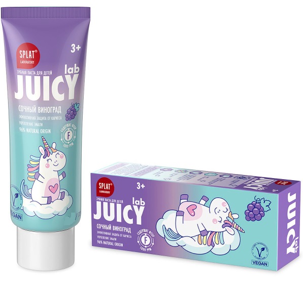 Зубная паста SPLAT Juicy Lab Детская Сочный Виноград 35мл со фтором