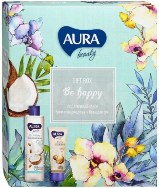 AURA Beauty Be Happy набор крем-гель для душа + крем для рук