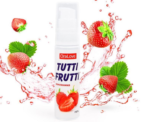 Гель смазка съедобная Земляника TUTTI FRUTTI 30 мл