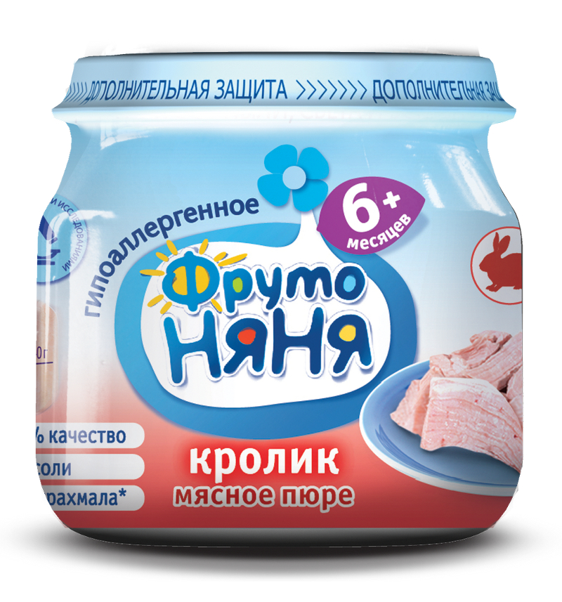 ФрутоНяня Пюре Кролик 80г с 6мес.