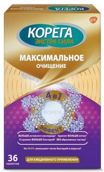 Корега таблетки №36 Максимальное очищение для зубных протезов  (Упаковка)