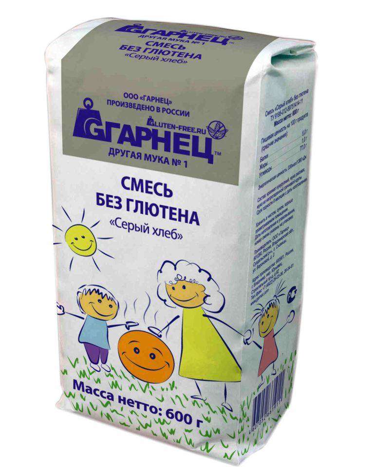 Гарнец Серый хлеб 600г Смесь для приготовления хлеба б/гл