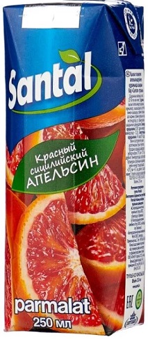 Напиток сокосодержащий из красных сицилийских апельсин Santal 250мл Prisma