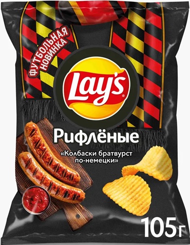 Чипсы Lays Рифленые Колбаски братвур по-немецки 105г  &