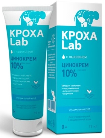 КРОХА LAB крем детский Цинокрем 10% защитный для специального ухода 75 мл