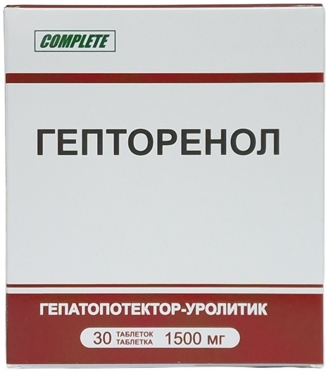 Гепторенол табл. 1500 мг №30 ( артишок, имбирь, женьшень, лимонник, солодка, одуванчик, хвощ...) (Упаковка)