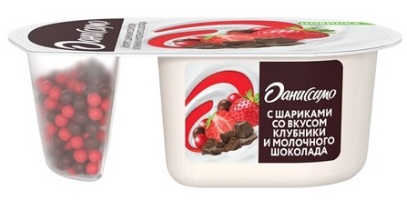 Даниссимо Йогурт Клубника - Молочный Шоколад 6,9%- 105г