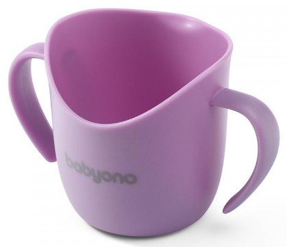 Кружка эргономичная 12м+ BABYONO Flow сиреневая арт.1463/05