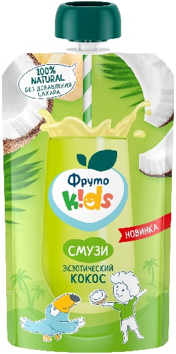 ФрутоНяня Десерт Смузи Мультифруктовый с Кокосом 130г пауч 