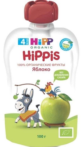 Хипп Органик Пюре Яблоко 100г пауч Hippis