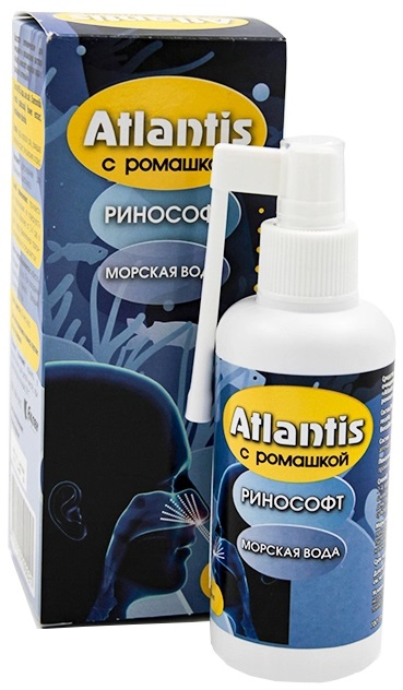 Atlantis ринософт спрей 150 мл морская вода с Ромашкой
