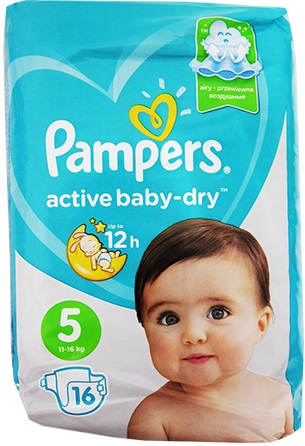 Подгузники для детей PAMPERS Active baby-dry №5 (11-16кг) 16шт