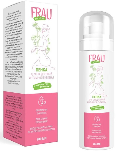 Фрау пенка для интим. гигиены с эктракт.алоэ и вит. Е 200мл Frau Comfort@
