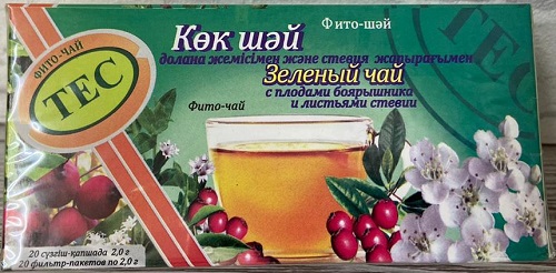 ТЕС Зеленый чай Боярышник стевия 1,5г№20пак фито-чай