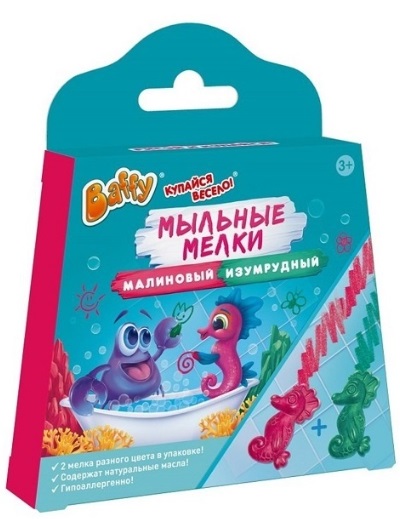 Baffy Мыльные мелки для купания в ванной малиновый и изумрудный 2шт 