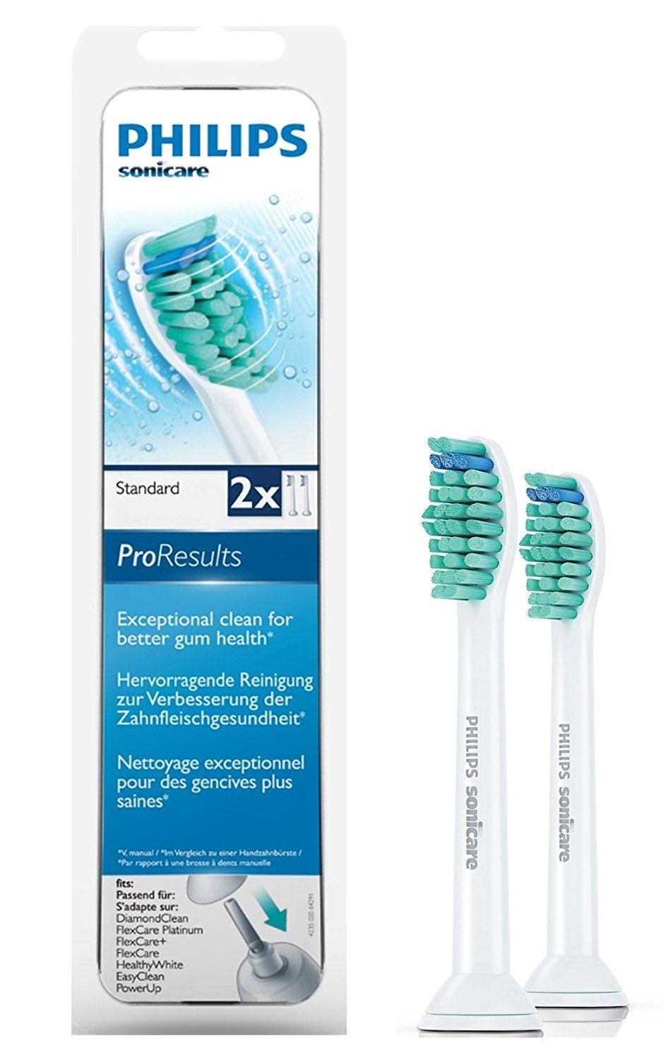 Насадки PHILIPS sonicare HX6012/07 ProResalts для электрической зубной щетки 2шт
