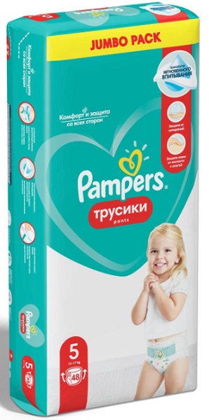 Трусики-подгузники для детей PAMPERS Pants №5 (12-17 кг) 48шт