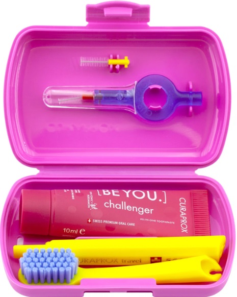 Дорожный набор розовый CURAPROX Ortho CS5460+пробник Be You+CPS14+CPS18+CPS07+UHS425